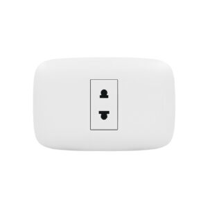 Tomacorriente Simple Universal BLANCO 2P 16A 250V PLACA BLANCA Domino Sencia
